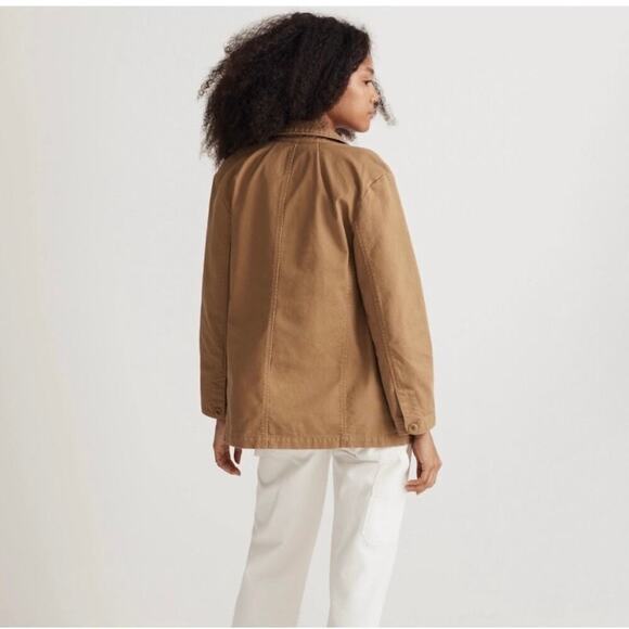 Madewell Crossover Blazer in Regenerative Chino Dark Khaki - Picture 3 of 9